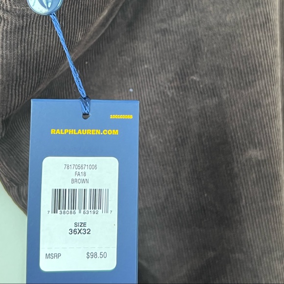 Polo Ralph Lauren Golf Brown Corduroy Pants 36 x 32 - Picture 3 of 4